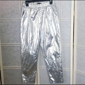 ZARA Silver Metallic Joggers